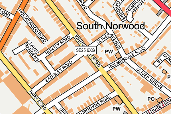 SE25 6XG map - OS OpenMap – Local (Ordnance Survey) SE25 6XG map - OS OpenMap – Local (Ordnance Survey)