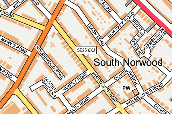 SE25 6XJ map - OS OpenMap – Local (Ordnance Survey) SE25 6XJ map - OS OpenMap – Local (Ordnance Survey)