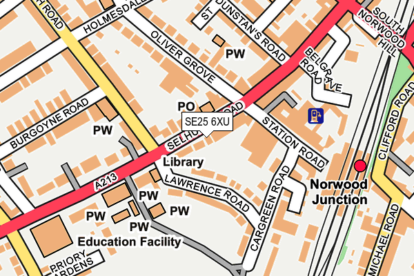 SE25 6XU map - OS OpenMap – Local (Ordnance Survey) SE25 6XU map - OS OpenMap – Local (Ordnance Survey)