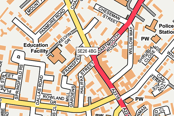 SE26 4BG map - OS OpenMap – Local (Ordnance Survey) SE26 4BG map - OS OpenMap – Local (Ordnance Survey)