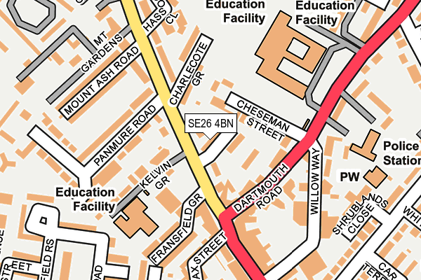 SE26 4BN map - OS OpenMap – Local (Ordnance Survey) SE26 4BN map - OS OpenMap – Local (Ordnance Survey)