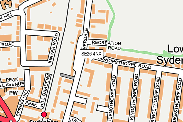 SE26 4NX map - OS OpenMap – Local (Ordnance Survey) SE26 4NX map - OS OpenMap – Local (Ordnance Survey)