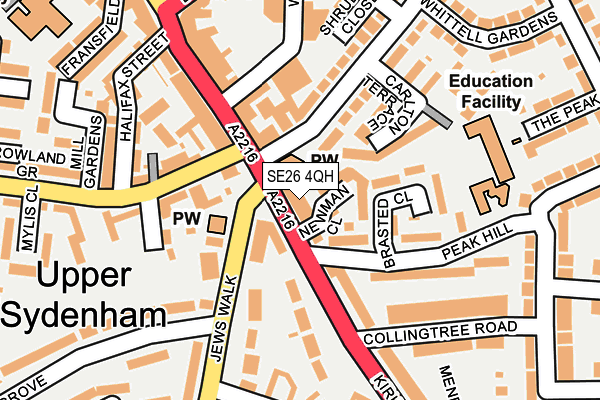 SE26 4QH map - OS OpenMap – Local (Ordnance Survey) SE26 4QH map - OS OpenMap – Local (Ordnance Survey)
