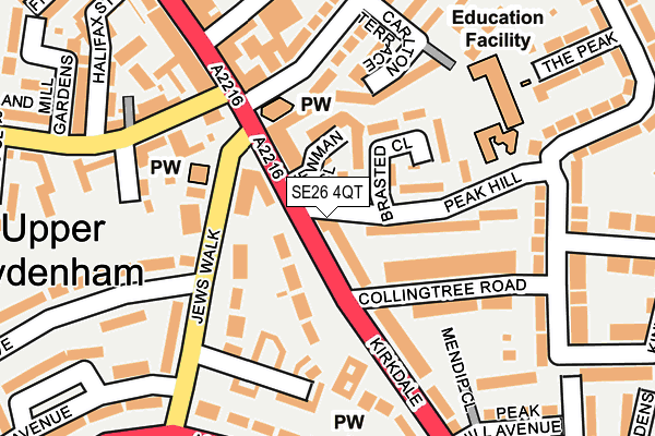 SE26 4QT map - OS OpenMap – Local (Ordnance Survey) SE26 4QT map - OS OpenMap – Local (Ordnance Survey)