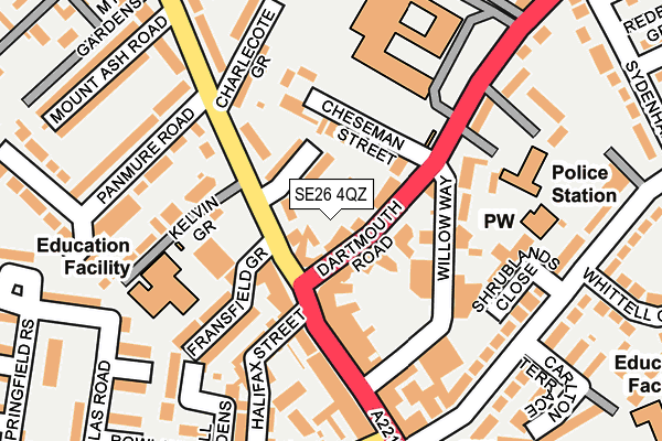 SE26 4QZ map - OS OpenMap – Local (Ordnance Survey) SE26 4QZ map - OS OpenMap – Local (Ordnance Survey)