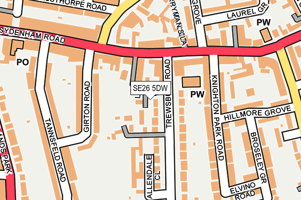 SE26 5DW map - OS OpenMap – Local (Ordnance Survey) SE26 5DW map - OS OpenMap – Local (Ordnance Survey)