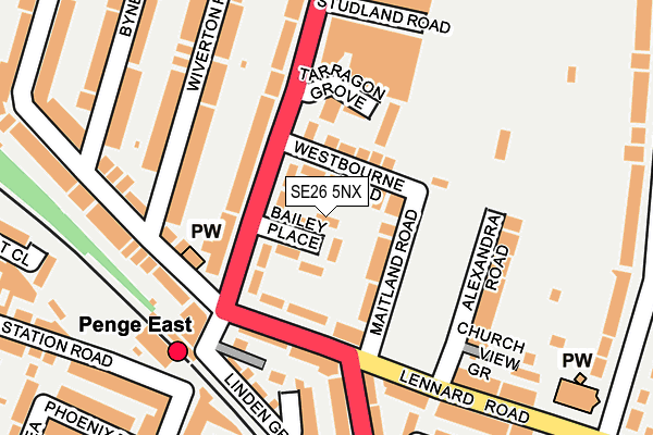 SE26 5NX map - OS OpenMap – Local (Ordnance Survey) SE26 5NX map - OS OpenMap – Local (Ordnance Survey)
