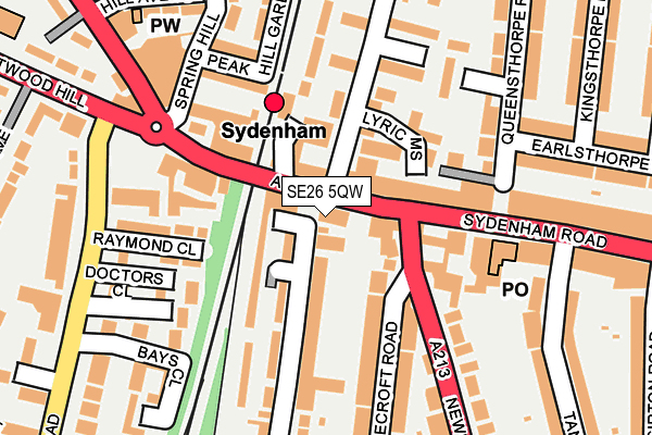 SE26 5QW map - OS OpenMap – Local (Ordnance Survey) SE26 5QW map - OS OpenMap – Local (Ordnance Survey)