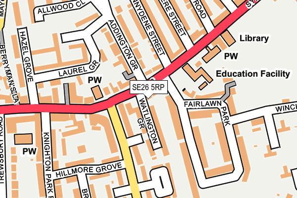 SE26 5RP map - OS OpenMap – Local (Ordnance Survey) SE26 5RP map - OS OpenMap – Local (Ordnance Survey)
