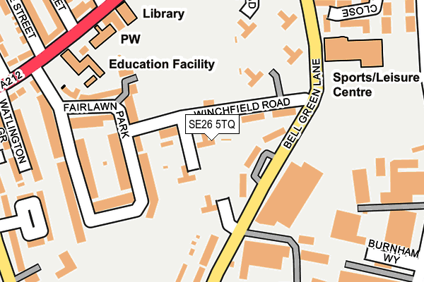 SE26 5TQ map - OS OpenMap – Local (Ordnance Survey) SE26 5TQ map - OS OpenMap – Local (Ordnance Survey)