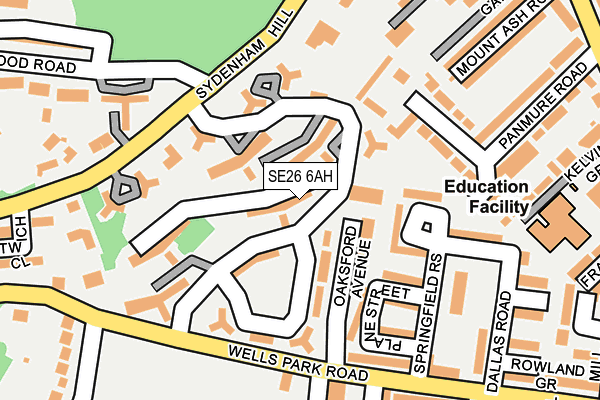 SE26 6AH map - OS OpenMap – Local (Ordnance Survey) SE26 6AH map - OS OpenMap – Local (Ordnance Survey)