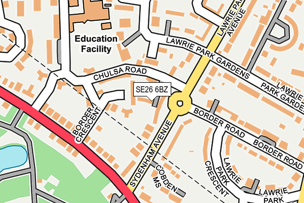 SE26 6BZ map - OS OpenMap – Local (Ordnance Survey) SE26 6BZ map - OS OpenMap – Local (Ordnance Survey)