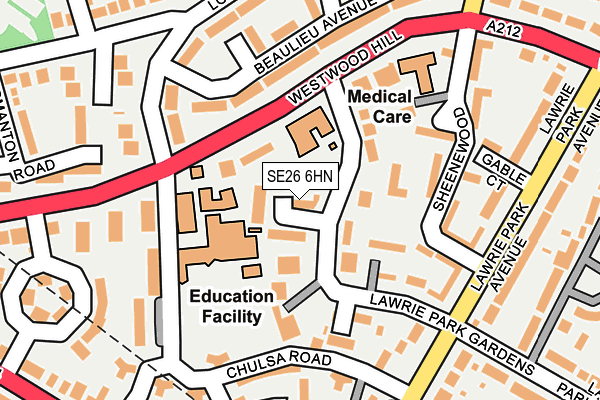 SE26 6HN map - OS OpenMap – Local (Ordnance Survey) SE26 6HN map - OS OpenMap – Local (Ordnance Survey)