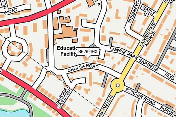 SE26 6HX map - OS OpenMap – Local (Ordnance Survey) SE26 6HX map - OS OpenMap – Local (Ordnance Survey)