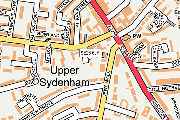 SE26 6JF map - OS OpenMap – Local (Ordnance Survey) SE26 6JF map - OS OpenMap – Local (Ordnance Survey)