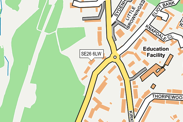 SE26 6LW map - OS OpenMap – Local (Ordnance Survey) SE26 6LW map - OS OpenMap – Local (Ordnance Survey)