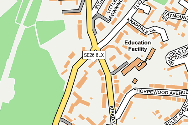 SE26 6LX map - OS OpenMap – Local (Ordnance Survey) SE26 6LX map - OS OpenMap – Local (Ordnance Survey)
