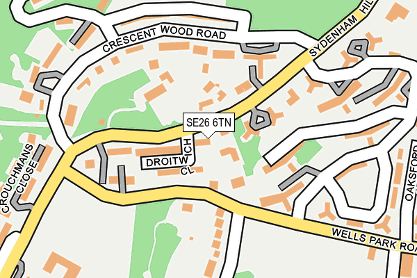SE26 6TN map - OS OpenMap – Local (Ordnance Survey) SE26 6TN map - OS OpenMap – Local (Ordnance Survey)