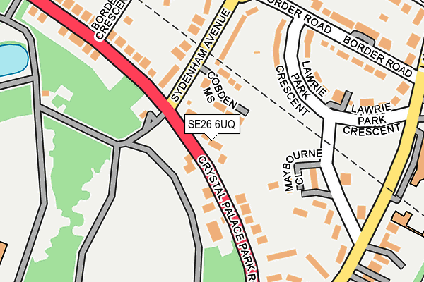 SE26 6UQ map - OS OpenMap – Local (Ordnance Survey) SE26 6UQ map - OS OpenMap – Local (Ordnance Survey)