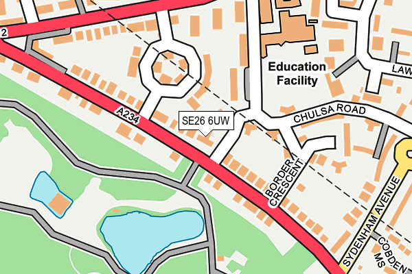 SE26 6UW map - OS OpenMap – Local (Ordnance Survey) SE26 6UW map - OS OpenMap – Local (Ordnance Survey)