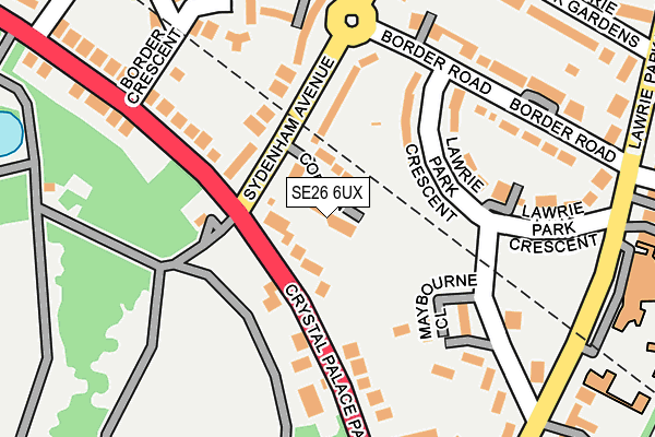 SE26 6UX map - OS OpenMap – Local (Ordnance Survey) SE26 6UX map - OS OpenMap – Local (Ordnance Survey)