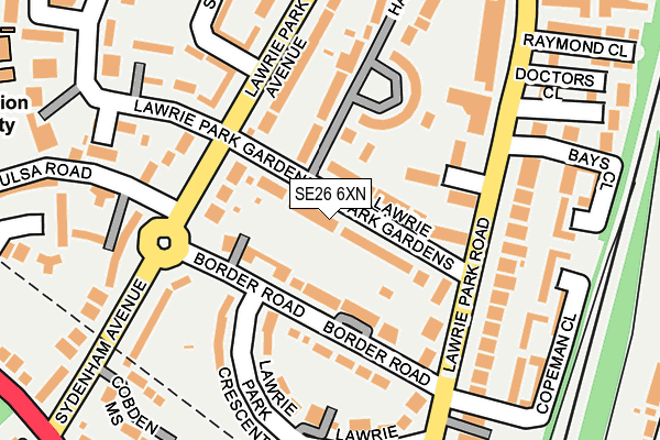 SE26 6XN map - OS OpenMap – Local (Ordnance Survey) SE26 6XN map - OS OpenMap – Local (Ordnance Survey)