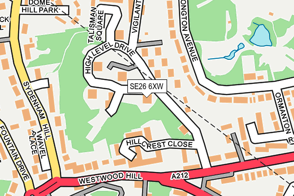 SE26 6XW map - OS OpenMap – Local (Ordnance Survey)