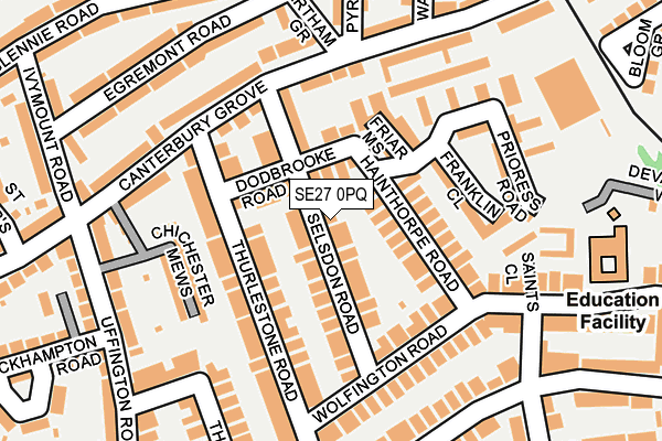 SE27 0PQ map - OS OpenMap – Local (Ordnance Survey) SE27 0PQ map - OS OpenMap – Local (Ordnance Survey)