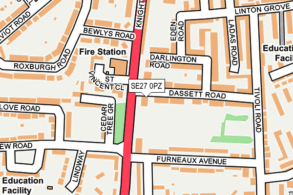 SE27 0PZ map - OS OpenMap – Local (Ordnance Survey) SE27 0PZ map - OS OpenMap – Local (Ordnance Survey)