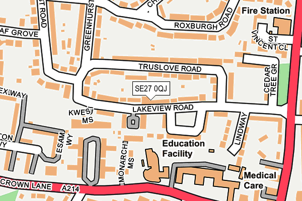 SE27 0QJ map - OS OpenMap – Local (Ordnance Survey) SE27 0QJ map - OS OpenMap – Local (Ordnance Survey)