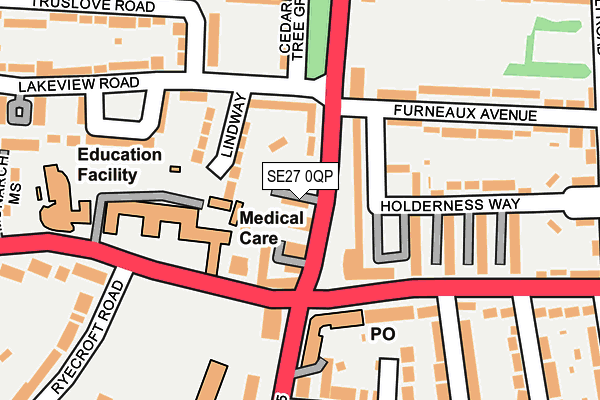 SE27 0QP map - OS OpenMap – Local (Ordnance Survey) SE27 0QP map - OS OpenMap – Local (Ordnance Survey)