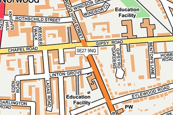 SE27 9NQ map - OS OpenMap – Local (Ordnance Survey) SE27 9NQ map - OS OpenMap – Local (Ordnance Survey)