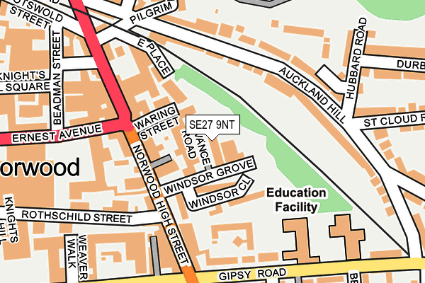 SE27 9NT map - OS OpenMap – Local (Ordnance Survey) SE27 9NT map - OS OpenMap – Local (Ordnance Survey)