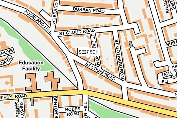 SE27 9QH map - OS OpenMap – Local (Ordnance Survey) SE27 9QH map - OS OpenMap – Local (Ordnance Survey)