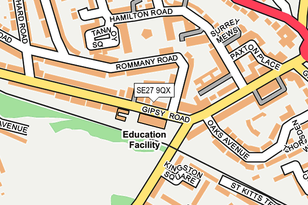 SE27 9QX map - OS OpenMap – Local (Ordnance Survey) SE27 9QX map - OS OpenMap – Local (Ordnance Survey)