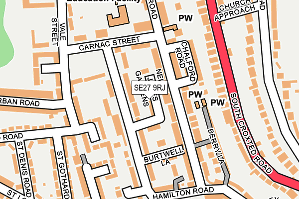 SE27 9RJ map - OS OpenMap – Local (Ordnance Survey) SE27 9RJ map - OS OpenMap – Local (Ordnance Survey)