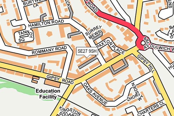 SE27 9SH map - OS OpenMap – Local (Ordnance Survey) SE27 9SH map - OS OpenMap – Local (Ordnance Survey)