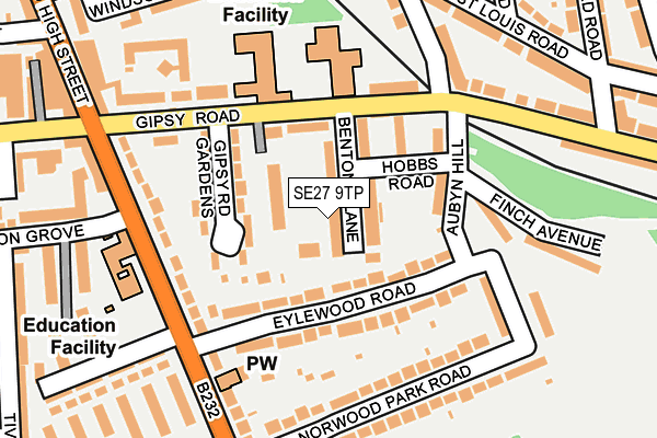 SE27 9TP map - OS OpenMap – Local (Ordnance Survey) SE27 9TP map - OS OpenMap – Local (Ordnance Survey)