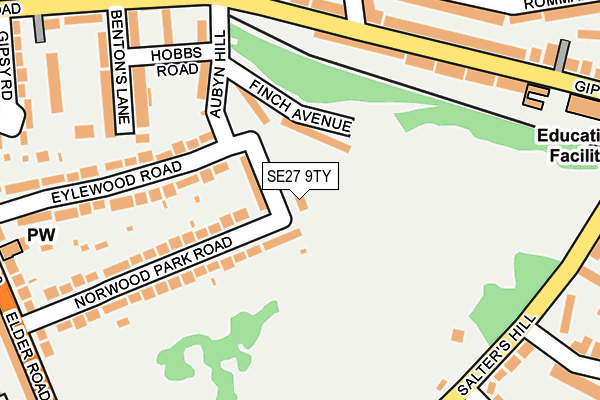 SE27 9TY map - OS OpenMap – Local (Ordnance Survey) SE27 9TY map - OS OpenMap – Local (Ordnance Survey)