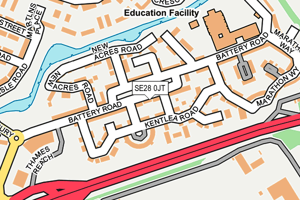 SE28 0JT map - OS OpenMap – Local (Ordnance Survey) SE28 0JT map - OS OpenMap – Local (Ordnance Survey)
