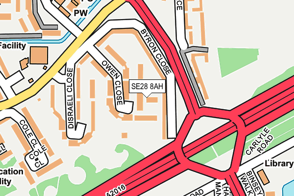 SE28 8AH map - OS OpenMap – Local (Ordnance Survey) SE28 8AH map - OS OpenMap – Local (Ordnance Survey)