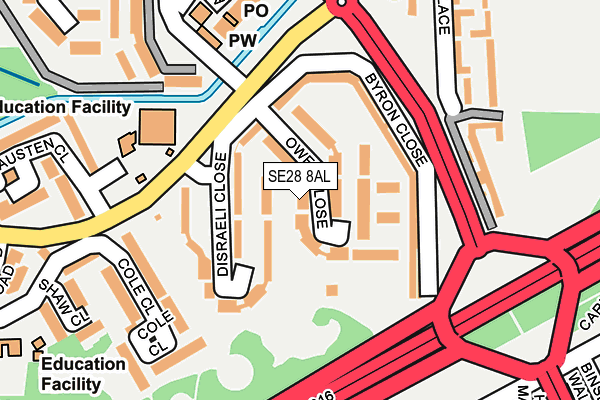 SE28 8AL map - OS OpenMap – Local (Ordnance Survey) SE28 8AL map - OS OpenMap – Local (Ordnance Survey)