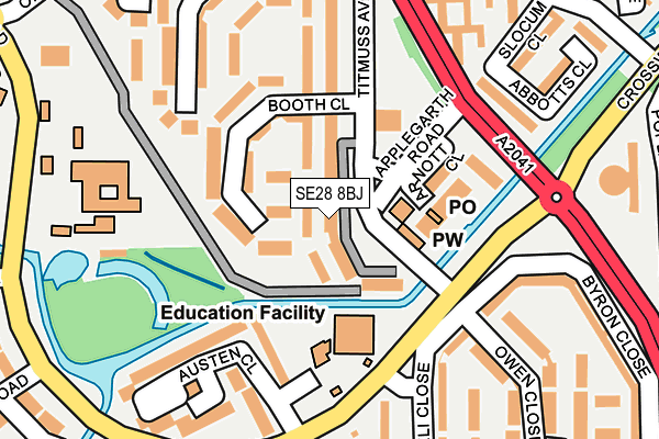SE28 8BJ map - OS OpenMap – Local (Ordnance Survey) SE28 8BJ map - OS OpenMap – Local (Ordnance Survey)