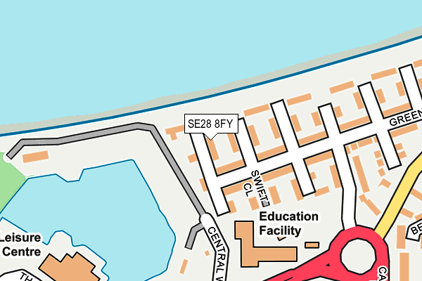 SE28 8FY map - OS OpenMap – Local (Ordnance Survey)