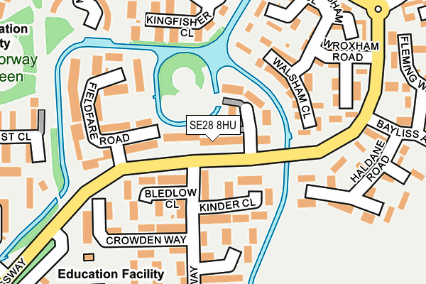SE28 8HU map - OS OpenMap – Local (Ordnance Survey) SE28 8HU map - OS OpenMap – Local (Ordnance Survey)