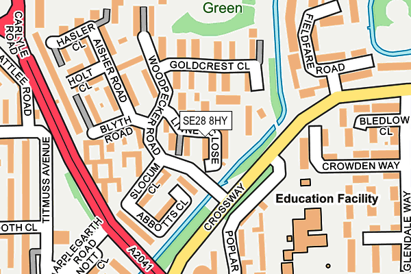 SE28 8HY map - OS OpenMap – Local (Ordnance Survey)