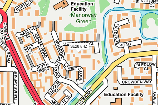 SE28 8HZ map - OS OpenMap – Local (Ordnance Survey) SE28 8HZ map - OS OpenMap – Local (Ordnance Survey)