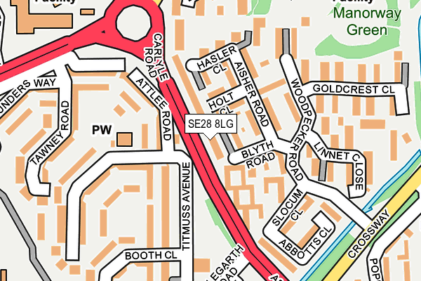 SE28 8LG map - OS OpenMap – Local (Ordnance Survey) SE28 8LG map - OS OpenMap – Local (Ordnance Survey)