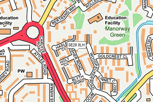 SE28 8LH map - OS OpenMap – Local (Ordnance Survey) SE28 8LH map - OS OpenMap – Local (Ordnance Survey)
