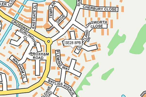 SE28 8PB map - OS OpenMap – Local (Ordnance Survey) SE28 8PB map - OS OpenMap – Local (Ordnance Survey)